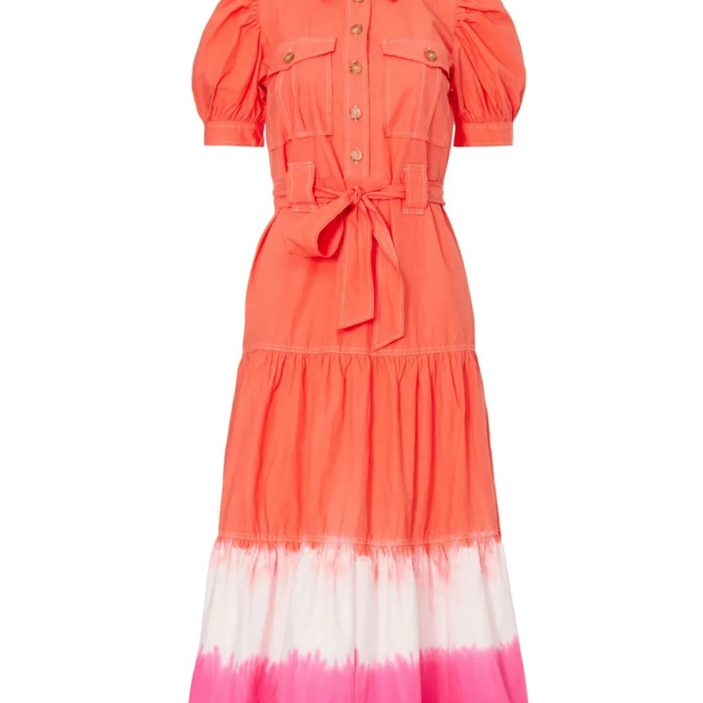Derek Lam Collective Vibrant Orange and Pink Maxi Dress
